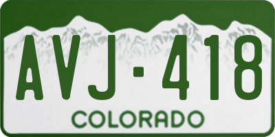 CO license plate AVJ418