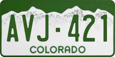 CO license plate AVJ421