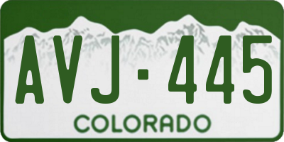 CO license plate AVJ445