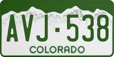 CO license plate AVJ538