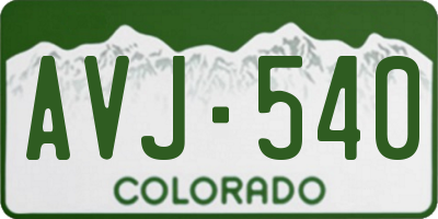 CO license plate AVJ540