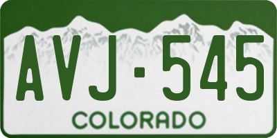 CO license plate AVJ545