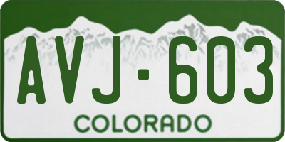 CO license plate AVJ603