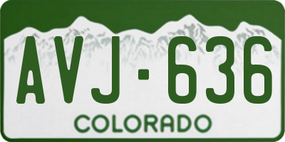 CO license plate AVJ636