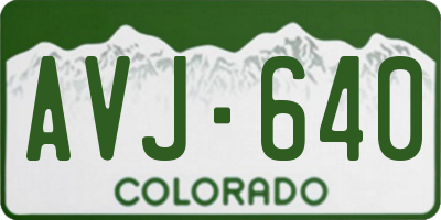 CO license plate AVJ640