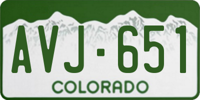 CO license plate AVJ651