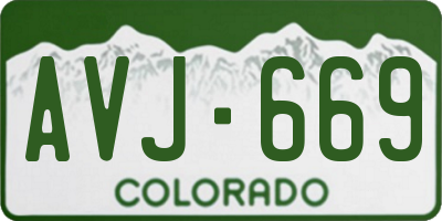 CO license plate AVJ669