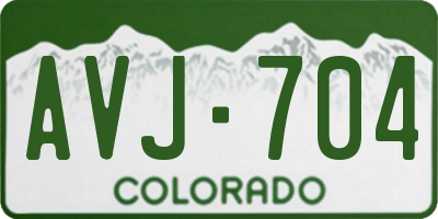 CO license plate AVJ704