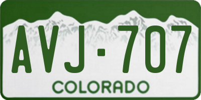 CO license plate AVJ707