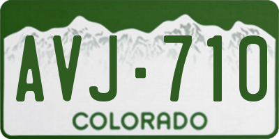 CO license plate AVJ710