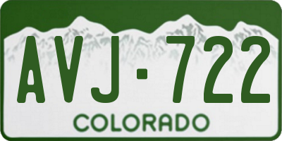 CO license plate AVJ722