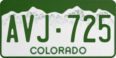 CO license plate AVJ725