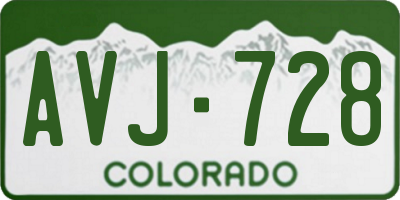 CO license plate AVJ728