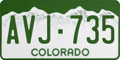 CO license plate AVJ735