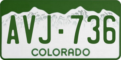 CO license plate AVJ736