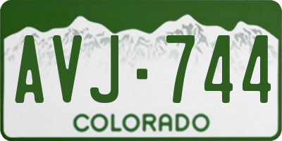 CO license plate AVJ744