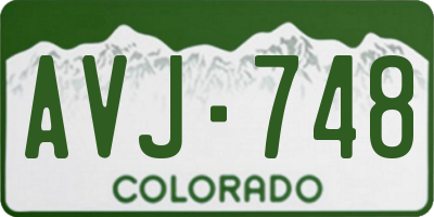 CO license plate AVJ748