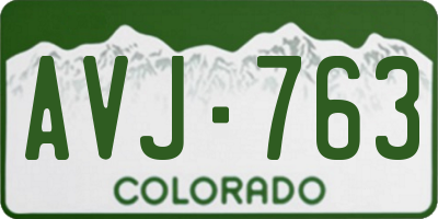 CO license plate AVJ763