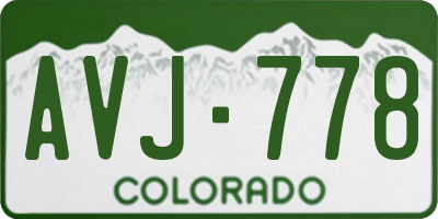 CO license plate AVJ778
