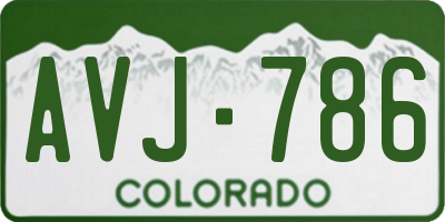 CO license plate AVJ786