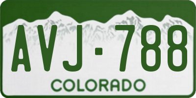 CO license plate AVJ788