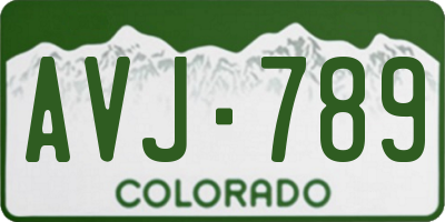 CO license plate AVJ789