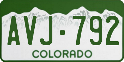 CO license plate AVJ792