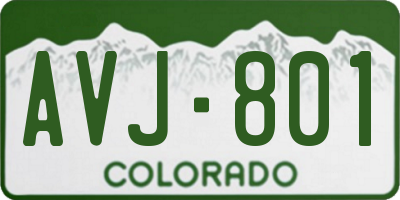 CO license plate AVJ801
