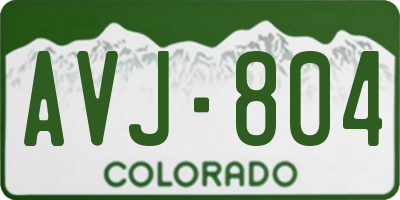 CO license plate AVJ804