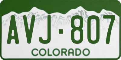 CO license plate AVJ807