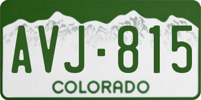 CO license plate AVJ815