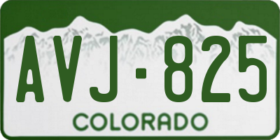 CO license plate AVJ825
