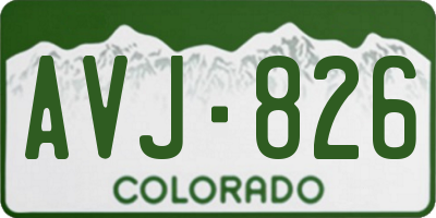 CO license plate AVJ826