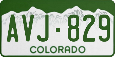 CO license plate AVJ829