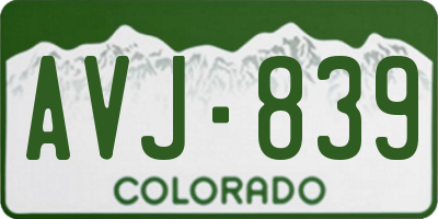 CO license plate AVJ839