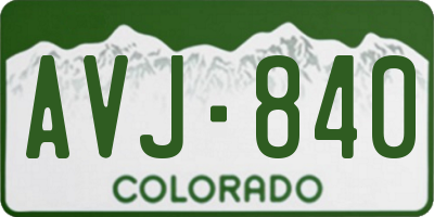 CO license plate AVJ840