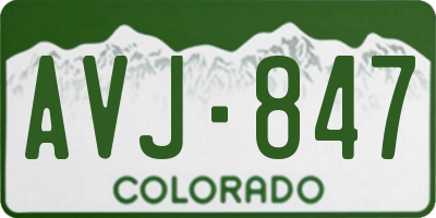 CO license plate AVJ847