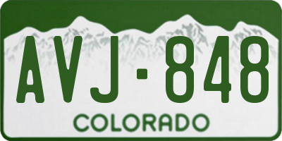 CO license plate AVJ848