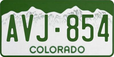 CO license plate AVJ854