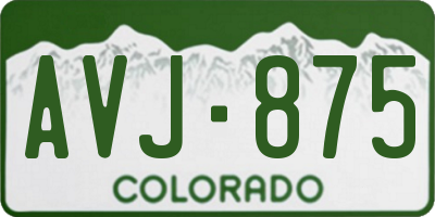 CO license plate AVJ875