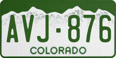 CO license plate AVJ876
