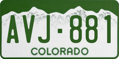 CO license plate AVJ881