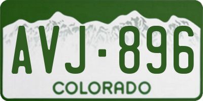CO license plate AVJ896