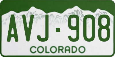 CO license plate AVJ908