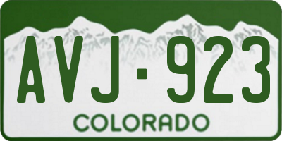 CO license plate AVJ923