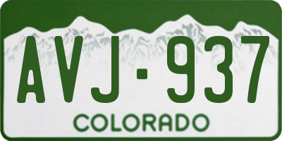 CO license plate AVJ937
