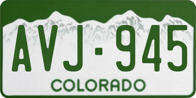 CO license plate AVJ945