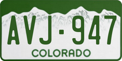 CO license plate AVJ947