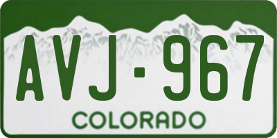 CO license plate AVJ967