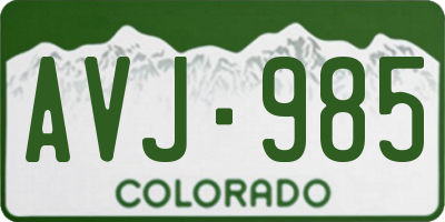 CO license plate AVJ985